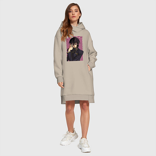 Женская толстовка-платье Лелуш Черный принц / Миндальный – фото 4