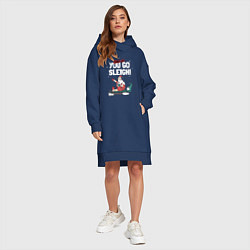 Женское худи-платье Come on you go sleigh, цвет: тёмно-синий — фото 2