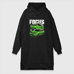 Женское худи-платье Ford Focus art, цвет: черный