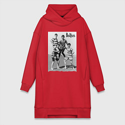 Женская толстовка-платье Молодые музыканты на пляже