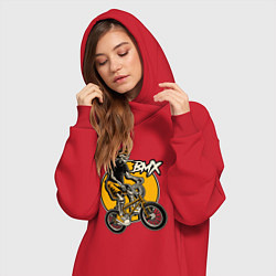 Женское худи-платье BMX rider, цвет: красный — фото 2