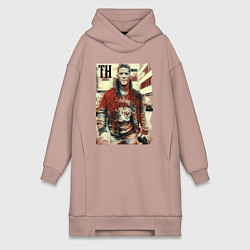 Женское худи-платье Том Харди - кинозвезда, цвет: пыльно-розовый