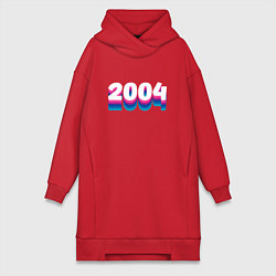 Женское худи-платье Made in 2004 vintage art, цвет: красный