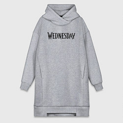 Женское худи-платье Logo black Wednesday, цвет: меланж