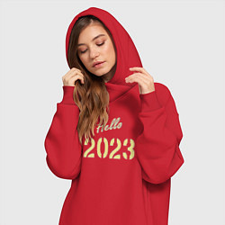 Женское худи-платье Hello 2023, цвет: красный — фото 2
