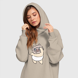 Женское худи-платье Иноске в танце - Клинок, уничтожающий демонов, цвет: миндальный — фото 2