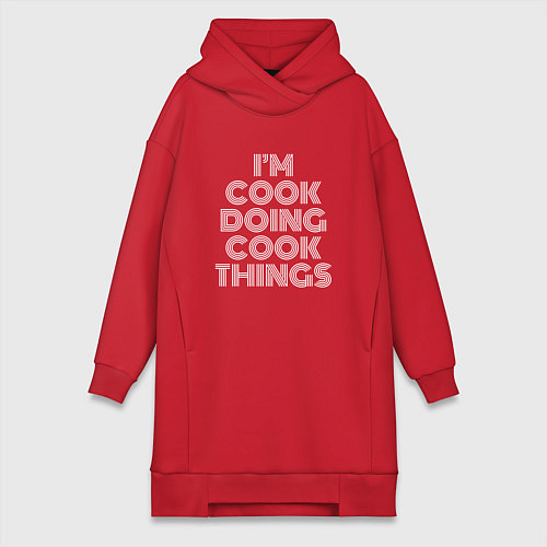 Женская толстовка-платье Im cook doing cook things / Красный – фото 1