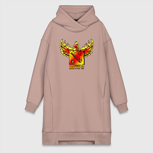 Женская толстовка-платье Дота 2 - огненный феникс / Пыльно-розовый – фото 1