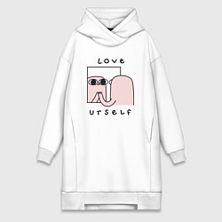 Женское худи-платье Ketnipz - love urself, цвет: белый