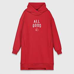 Женская толстовка-платье All good white