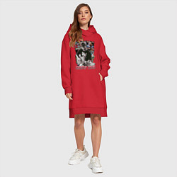 Женское худи-платье Сектор газа Юра Хой, цвет: красный — фото 2