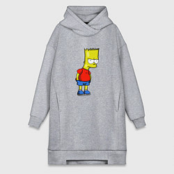 Женское худи-платье Недовольный Барт, цвет: меланж