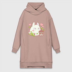 Женская толстовка-платье Тоторо и цветок