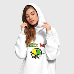 Женское худи-платье Noize MC rap, цвет: белый — фото 2