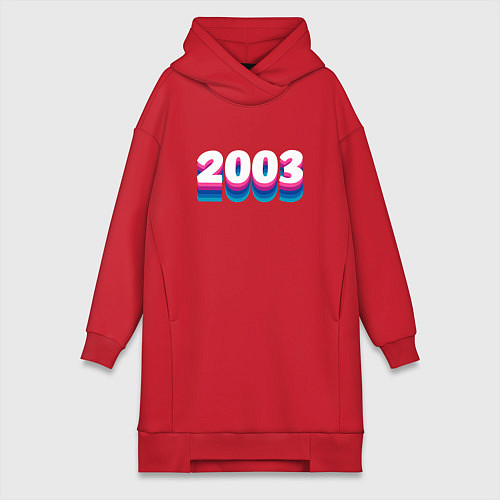 Женская толстовка-платье Made in 2003 vintage art / Красный – фото 1