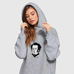 Женское худи-платье Франц Шуберт, цвет: меланж — фото 2