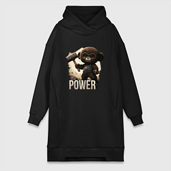 Женское худи-платье Animal power, цвет: черный