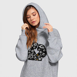 Женское худи-платье Влюбленная парочка, цвет: меланж — фото 2