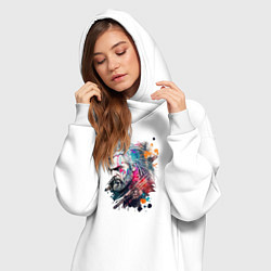 Женское худи-платье Ведьмак в стиле Арт, цвет: белый — фото 2