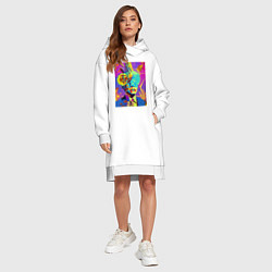 Женское худи-платье Andy Warhol - neural network - pop art, цвет: белый — фото 2
