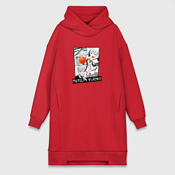 Женское худи-платье Тэцуя Куроко на фоне манги, цвет: красный