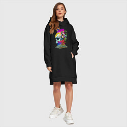 Женское худи-платье Череп Сальвадора Дали, цвет: черный — фото 2