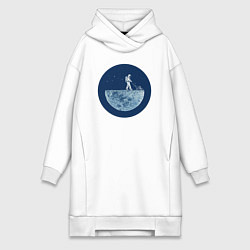 Женская толстовка-платье Космонавт с газонокосилкой