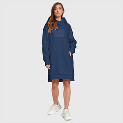 Женское худи-платье Minimal techno обводка, цвет: тёмно-синий — фото 2