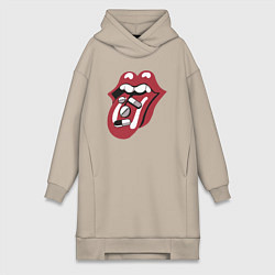 Женское худи-платье Rolling stones pills, цвет: миндальный