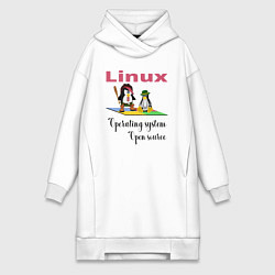 Женская толстовка-платье Линукс пингвин система