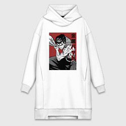 Женское худи-платье Стальная Бита, цвет: белый