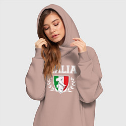 Женское худи-платье Italy map, цвет: пыльно-розовый — фото 2