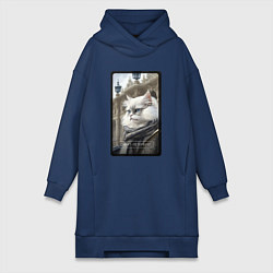 Женская толстовка-платье Санкт-Петербург котик