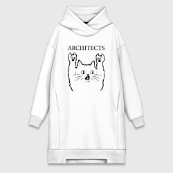 Женское худи-платье Architects - rock cat, цвет: белый