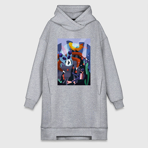 Женская толстовка-платье Subnautica морские чудовища / Меланж – фото 1