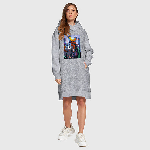 Женская толстовка-платье Subnautica морские чудовища / Меланж – фото 4