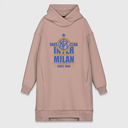 Женское худи-платье Inter Milan fans club, цвет: пыльно-розовый