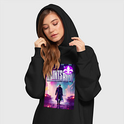 Женское худи-платье Saints Row - shooter, цвет: черный — фото 2