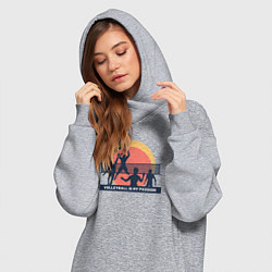 Женское худи-платье Волейбол моя страсть, цвет: меланж — фото 2