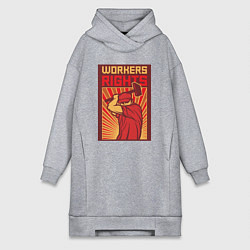 Женская толстовка-платье Права работников