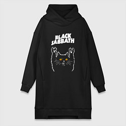 Женская толстовка-платье Black Sabbath rock cat