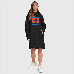 Женское худи-платье Run Oklahoma City Thunder, цвет: черный — фото 2