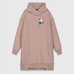 Женская толстовка-платье Панда в кармане