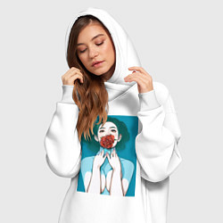 Женское худи-платье Милая Роза, цвет: белый — фото 2