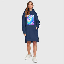 Женское худи-платье Единорог нежность, цвет: тёмно-синий — фото 2