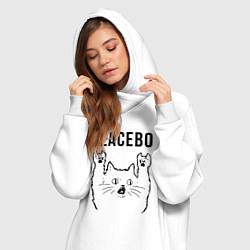 Женское худи-платье Placebo - rock cat, цвет: белый — фото 2