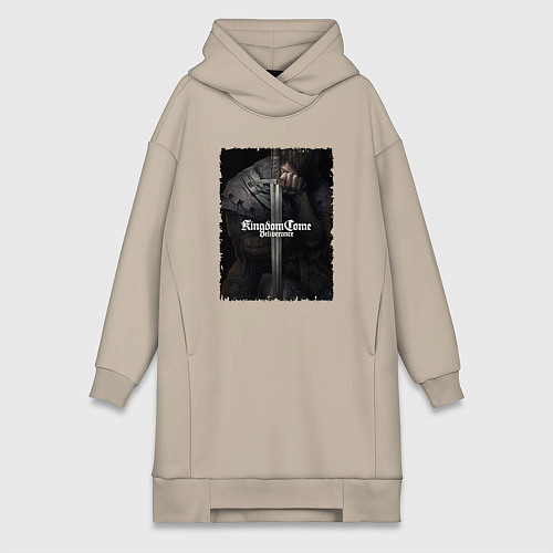 Женская толстовка-платье Генри склонил голову / Миндальный – фото 1