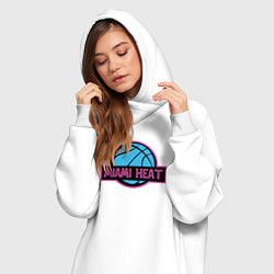 Женское худи-платье Miami Heat team, цвет: белый — фото 2