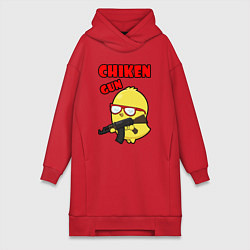 Женская толстовка-платье Chicken machine gun