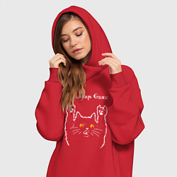 Женское худи-платье Three Days Grace rock cat, цвет: красный — фото 2